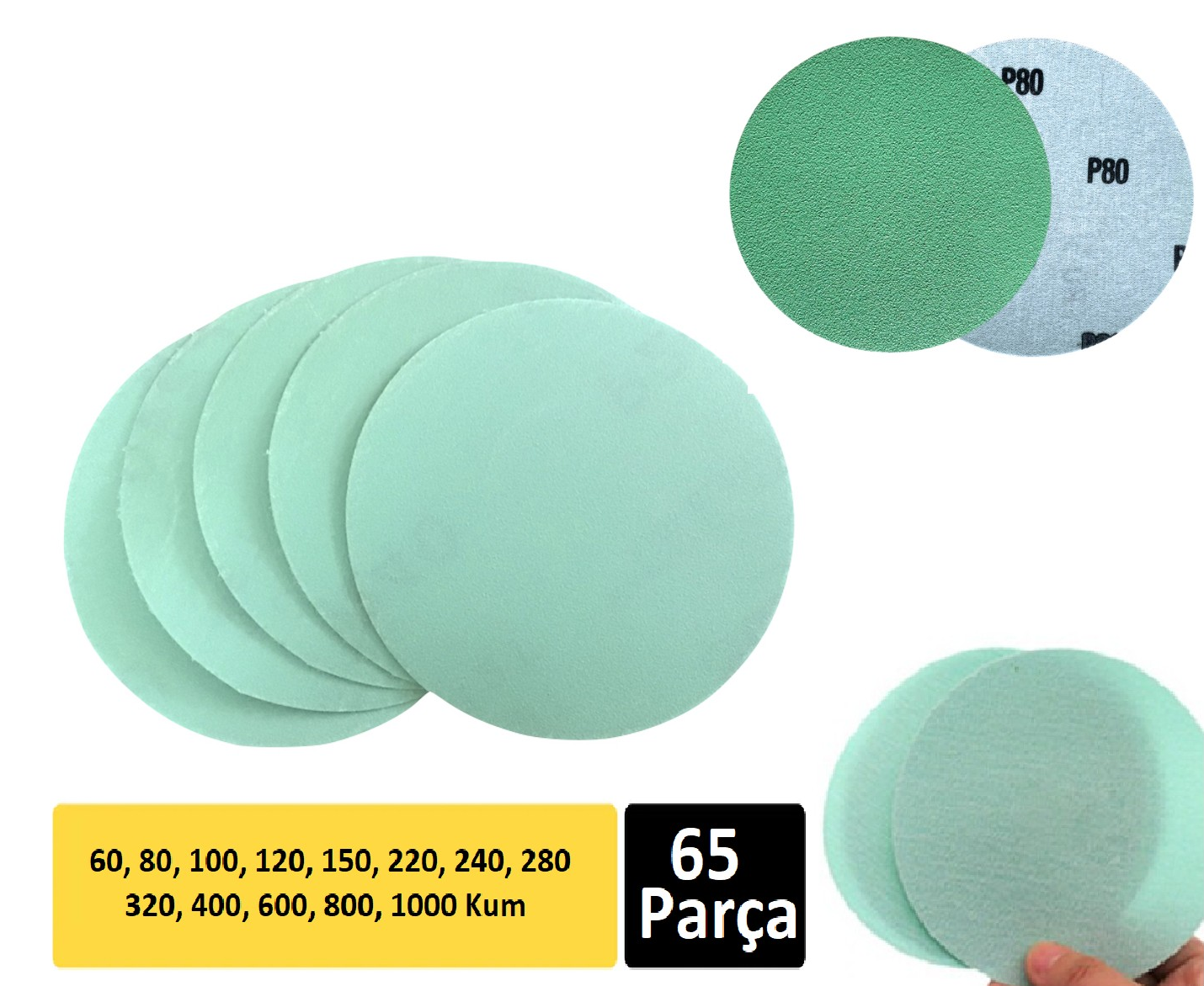 Venoa Paslanmaz Metal Uyumlu Cırt Zımpara Kağıdı 115 mm 65 Parça