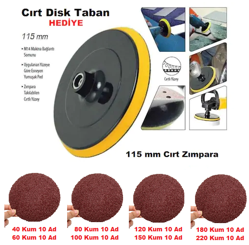 Venoa Cırt Zımpara Kağıdı 115 mm Paket 80 Adet