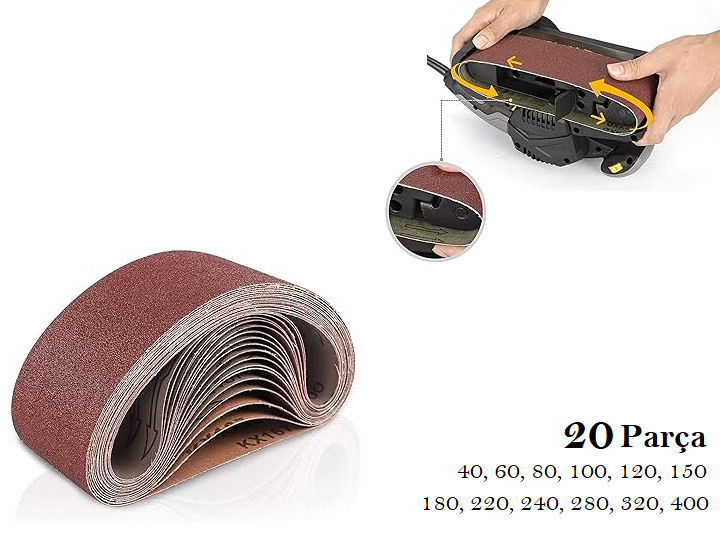 Venoa Einhell TC BS 8038 Uyumlu Bant Zımpara Kağıdı 20 Parça
