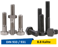 Norm M14x45 Metrik Çelik Civata Dın 931 / Dın 933