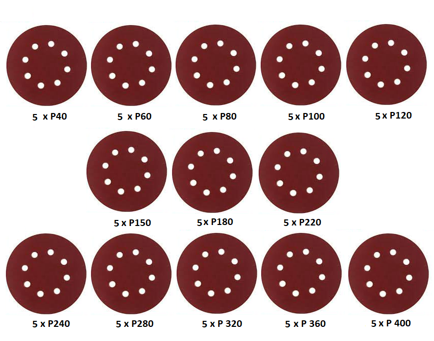 Venoa Ahşap Metal Delikli Cırt Zımpara Kağıdı 125 mm 50 Adet