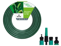 Venoa Meteor VMM40 Kırılmaz Örgülü Bahçe Su Hortumu 40 Mt 5 Parça