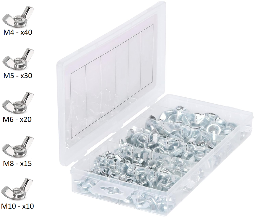 Venoa DKS115 Galvanizli Kelebek Somun Seti Çantalı 115 Parça