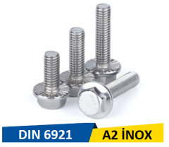 Norm M8x20 Paslanmaz Flanşlı Civata Dın 6921