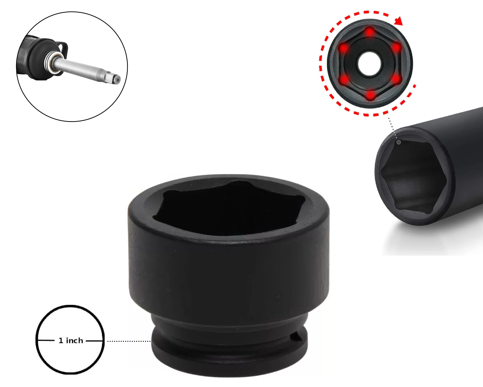 İzeltaş Ağır Sanayi Tipi Havalı Lokma 1 İnch Kısa 30 mm