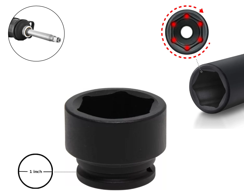 İzeltaş Ağır Sanayi Tipi Havalı Lokma 1 İnch Kısa 30 mm