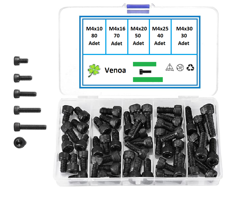 Venoa İC270 İmbus Civata Seti M4 Çantalı 270 Parça