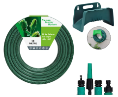 Venoa Meteor VNR10 Kırılmaz Örgülü Bahçe Su Hortumu Askılı 10 Mt 6 Parça
