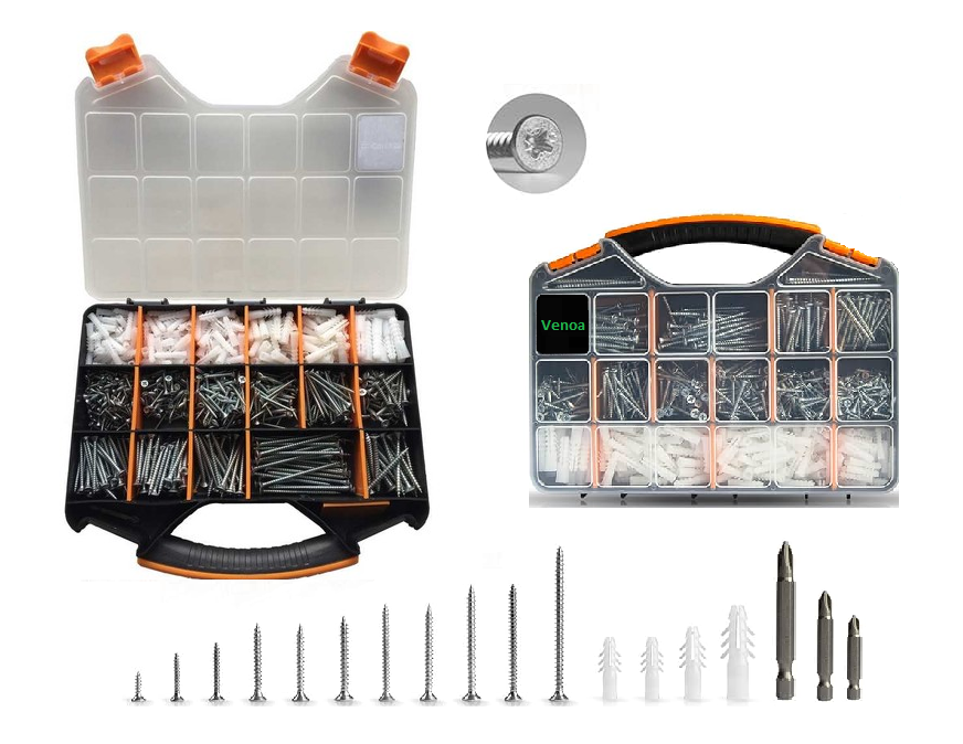 Venoa SVD784 Çantalı Tamir Montaj Dübel Vida Seti 784 Parça