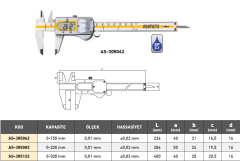 Asimeto Profesyonel Dijital Kumpas Metal Kasa Su Geçirmez 0,01-300 mm