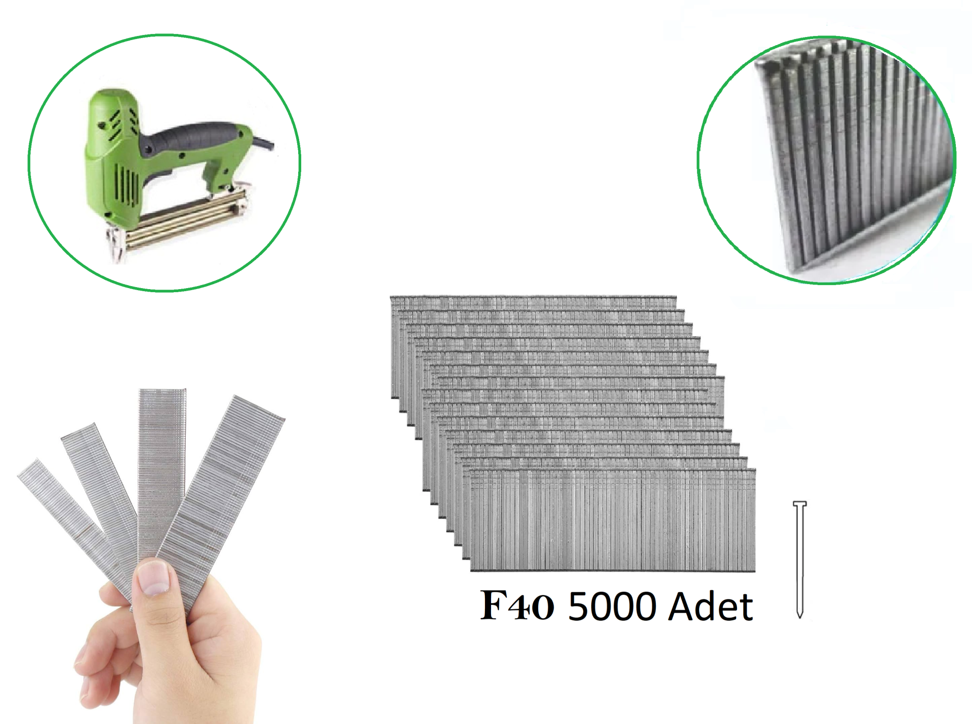 Venoa F40 Havalı Zımba Makina Çivisi 40 mm 5000 Adet