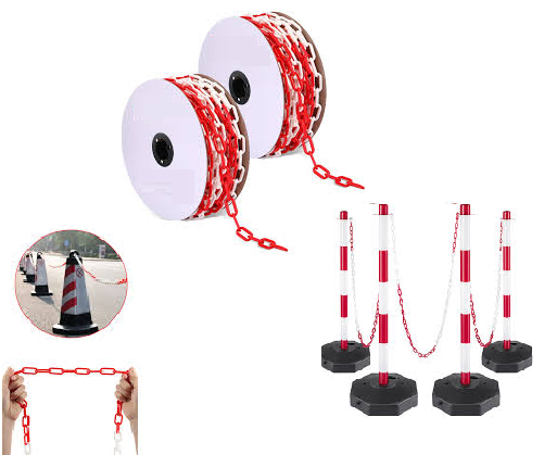 Venoa Güvenlik Zinciri Plastik Kırmızı Beyaz 50 Mt