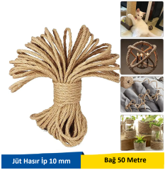 Venoa Jüt Hasır Örgülü Dekorasyon Halat 10 mm 50 Mt