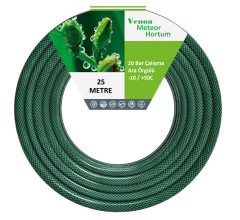 Venoa Meteor VVM25 Kırılmaz Örgülü Bahçe Su Hortumu 25 Mt