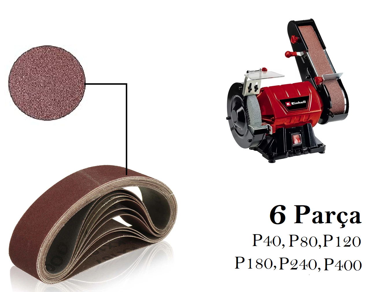 Venoa Einhell TC-US 240 Uyumlu Bant Zımpara Kağıdı 6 Parça