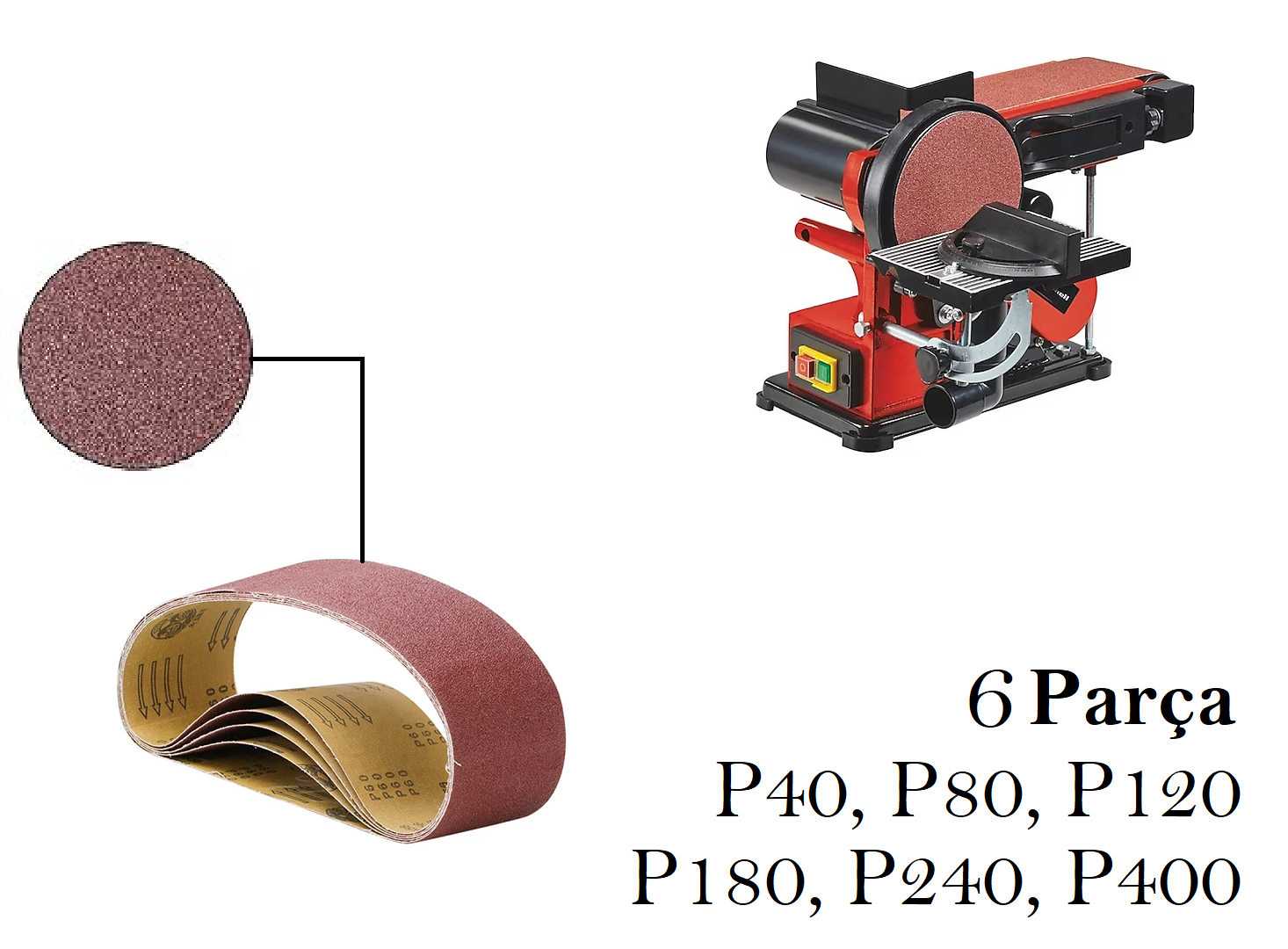 Venoa Einhell TC US 380 Uyumlu Bant Zımpara Kağıdı 6 Parça