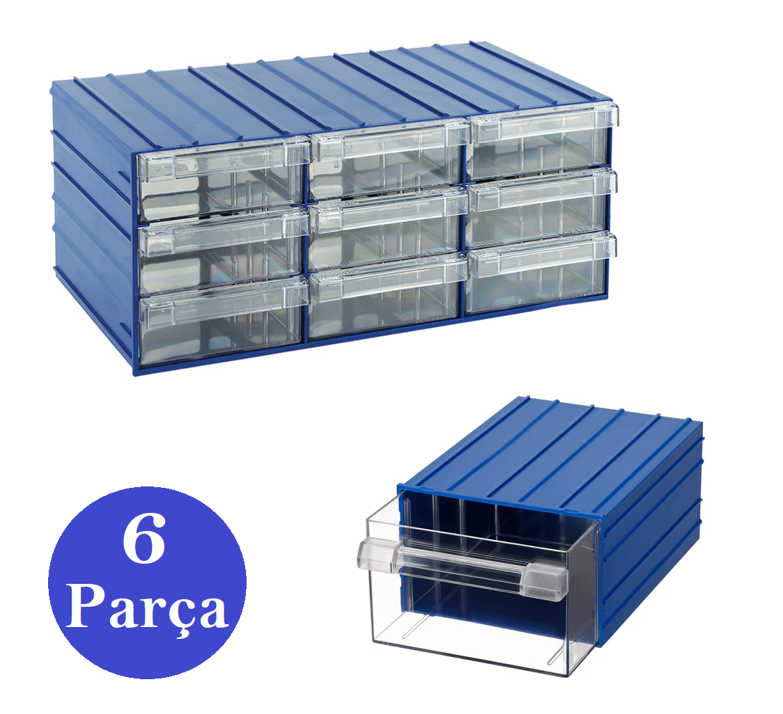 Venoa DS55 Şeffaf Çekmeceli Avadanlık Parça Kutusu 6 Parça 210x300x125 mm