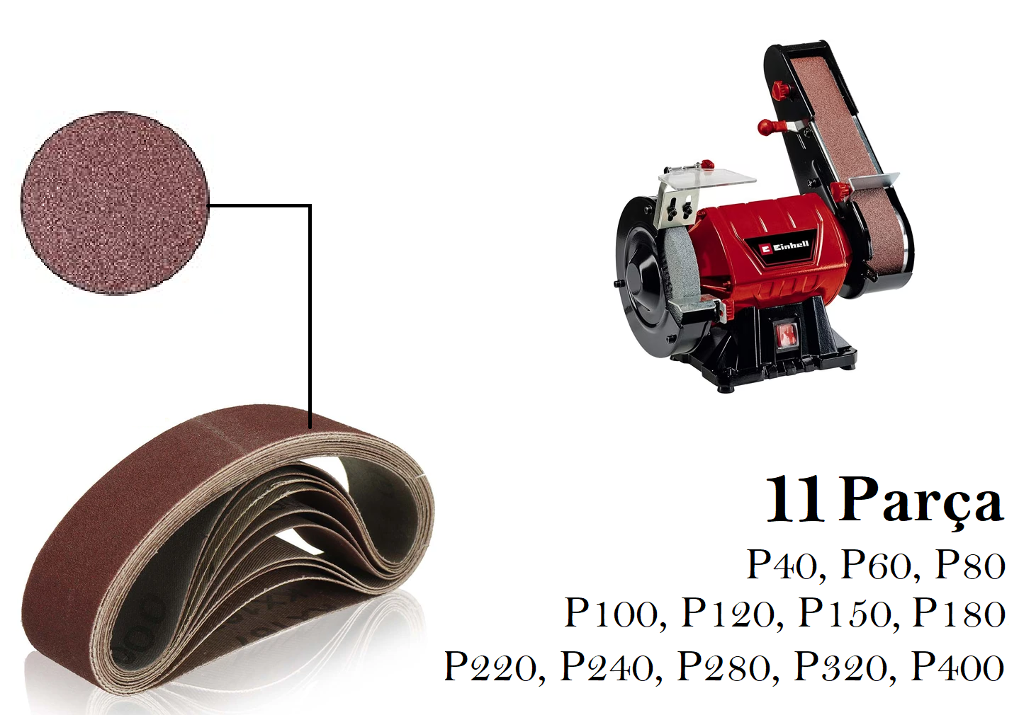 Venoa Einhell TC-US 350 Uyumlu Bant Zımpara Kağıdı 11 Parça