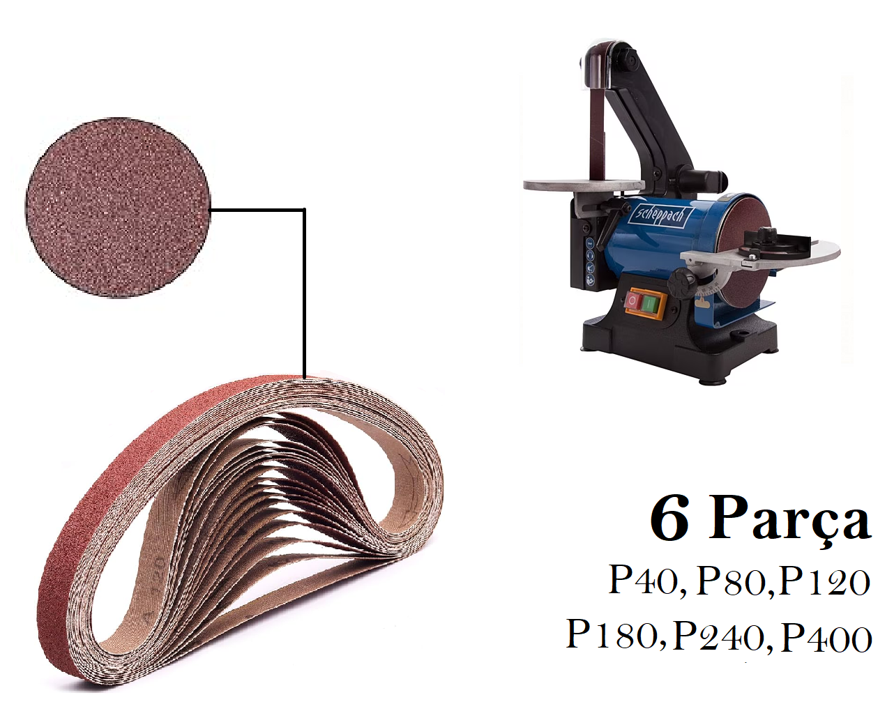 Venoa Scheppach BTS700 Uyumlu 50x686 Bant Zımpara Kağıdı 6 Parça
