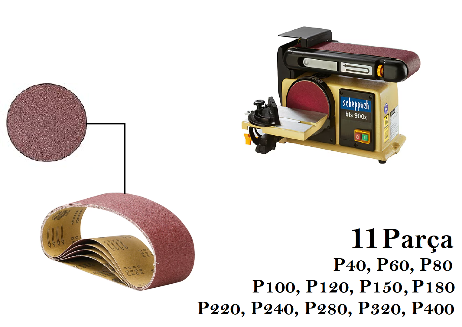 Venoa Scheppach BTS900X Uyumlu Bant Zımpara Kağıdı (100x915) 11 Adet