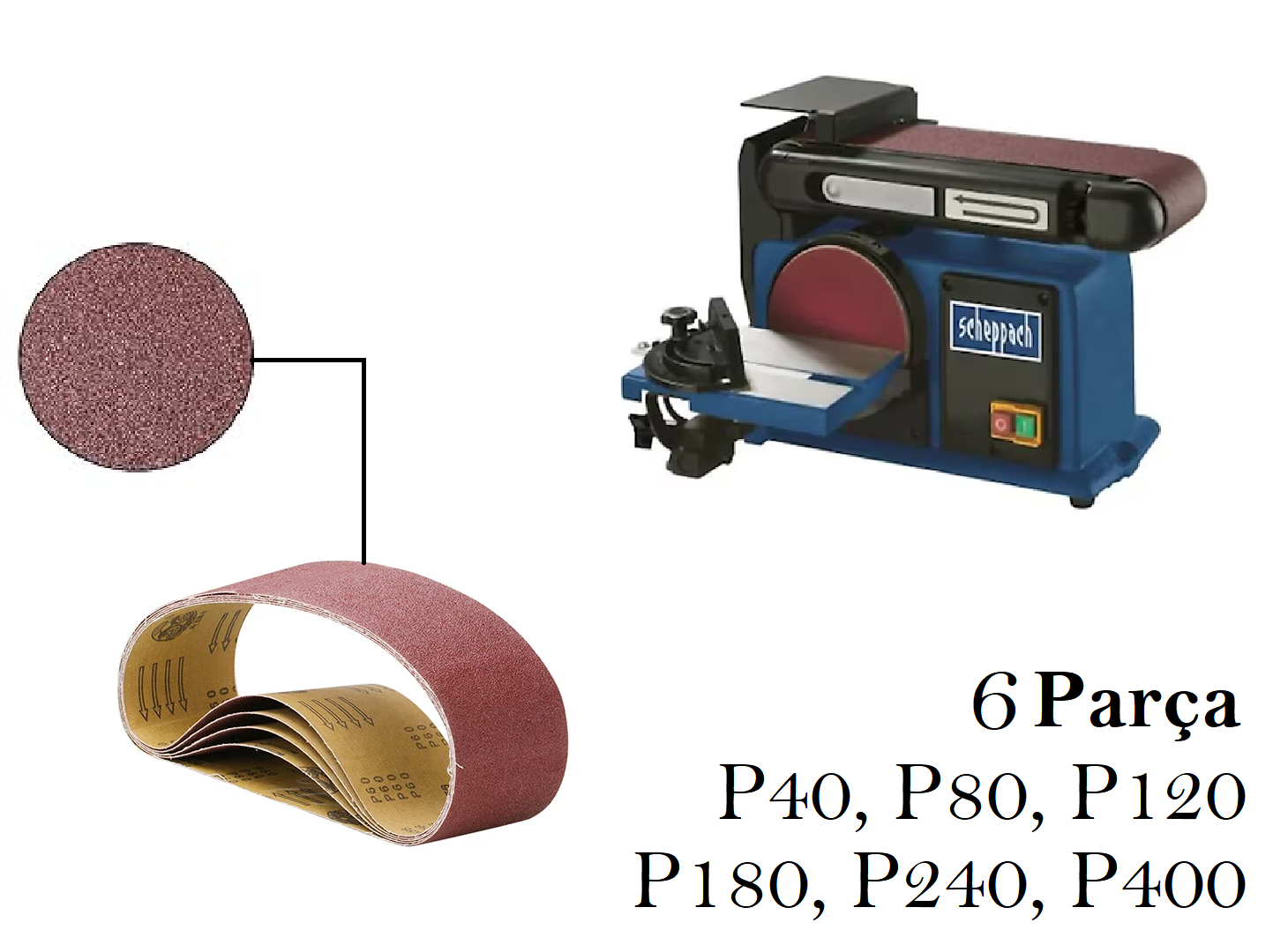 Venoa Scheppach BTS800 Uyumlu Tezgah Bant Zımpara Kağıdı (100x915)  6 Adet