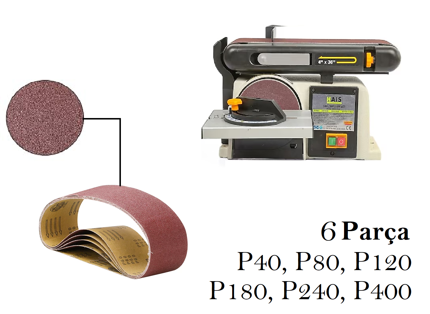 Venoa Hais 491GL Uyumlu Tezgah Bant Zımpara Kağıdı (100x915) 6 Adet