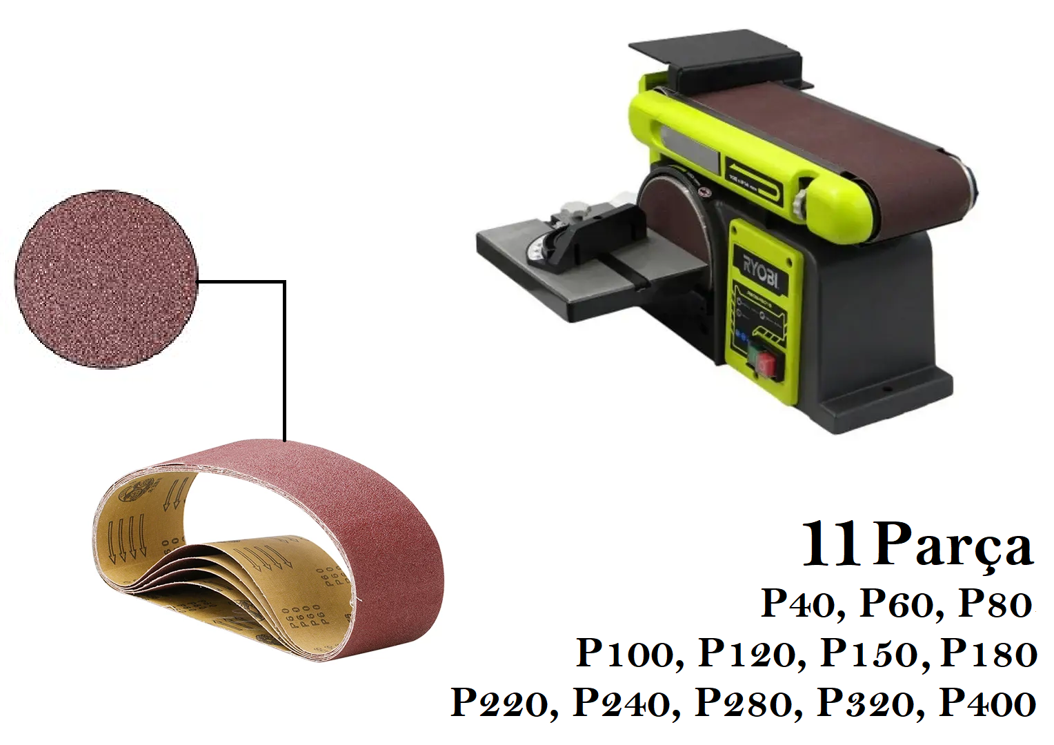 Venoa Ryobi RBDS4601G Uyumlu Tezgah Bant Zımpara Kağıdı (100x915) 11 Adet