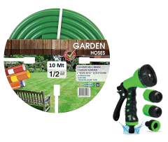 Venoa Garden VGM10 Kırılmaz Örgülü Bahçe Su Hortumu 10 Mt 5 Parça