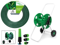 Venoa Meteor VDM40 Kırılmaz Örgülü Tekerlek Makaralı Bahçe Su Hortumu 40 Mt 6 Parça