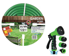 Venoa Garden VGM35 Kırılmaz Örgülü Bahçe Su Hortumu 35 Mt 5 Parça
