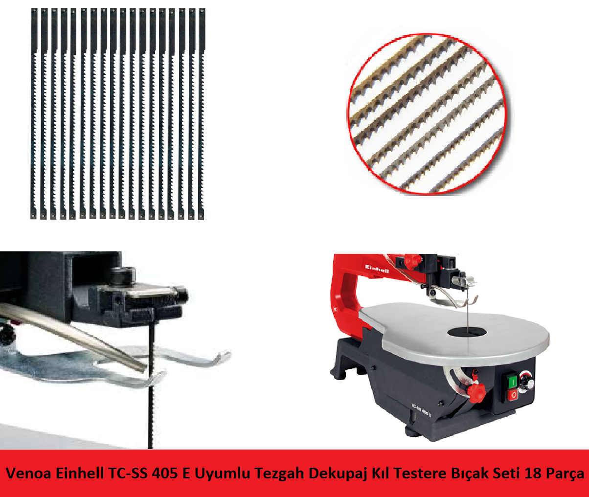 Venoa Einhell TC-SS 405 E Uyumlu Tezgah Dekupaj Kıl Testere Bıçak Seti 18 Parça