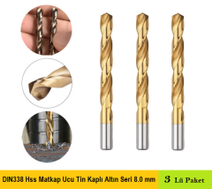 Venoa DIN338 Hss Matkap Ucu Tin Kaplı Altın Seri 8.0 mm