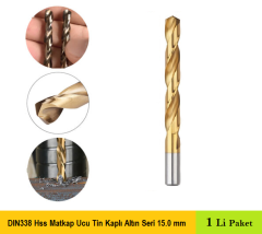 Venoa DIN338 Hss Matkap Ucu Tin Kaplı Altın Seri 15.0 mm