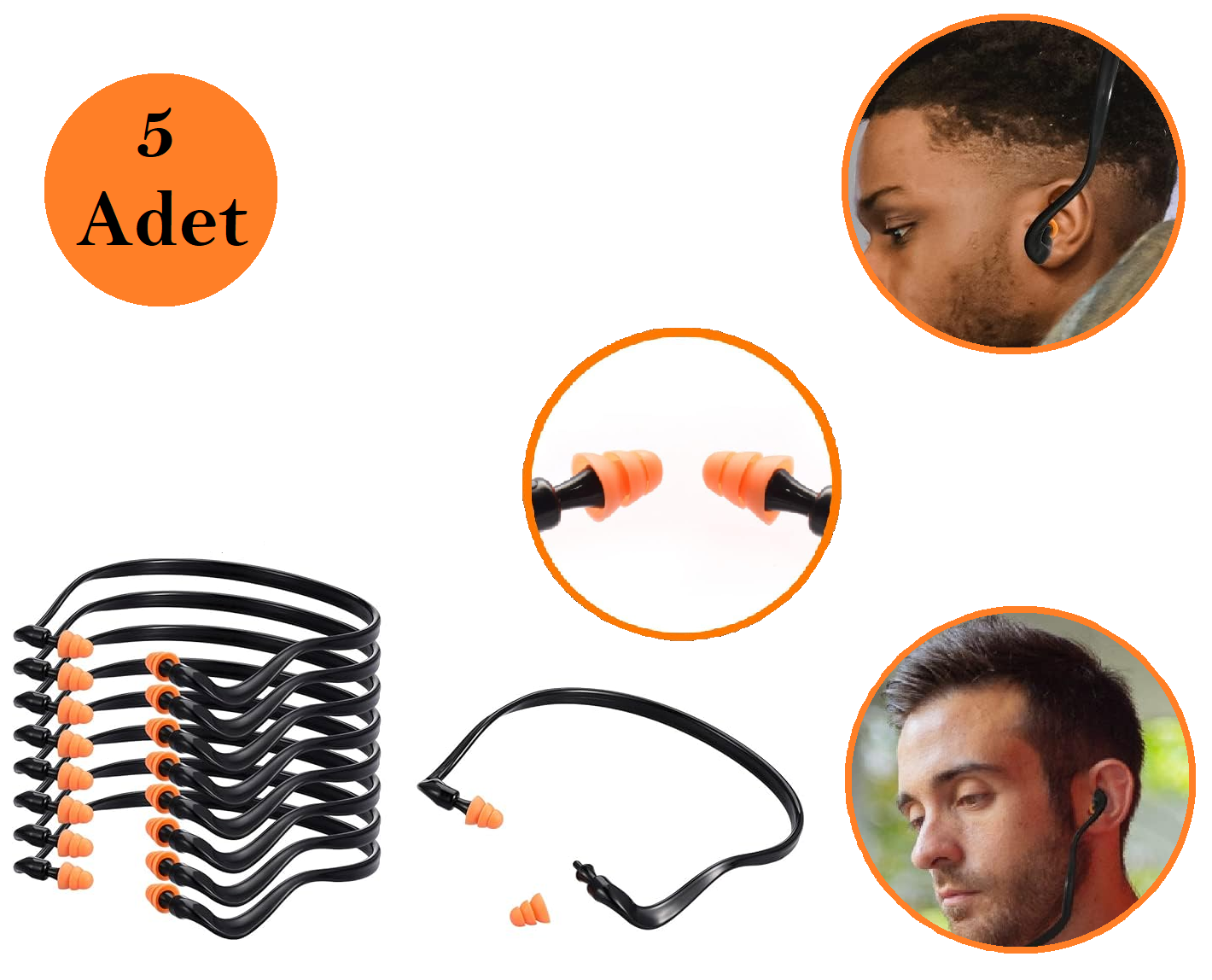 Venoa VSF400 Ses ve Gürültü Önleyici Kulak Tıkacı Taç Tipi 5 Adet