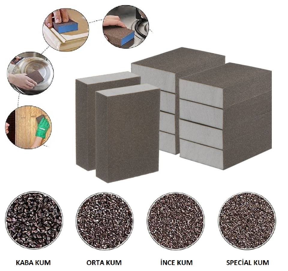 Venoa Sünger Takoz Zımpara 92x68x26mm 7 Parça