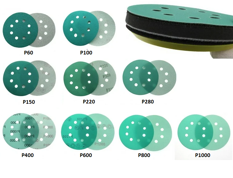 Venoa Paslanmaz Metal Ahşap Delikli Cırt Zımpara Kağıdı 125 mm Disk Set 91 Parça