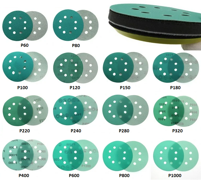 Venoa Paslanmaz Metal Ahşap Delikli Cırt Zımpara Kağıdı 125 mm Disk Set 40 Parça