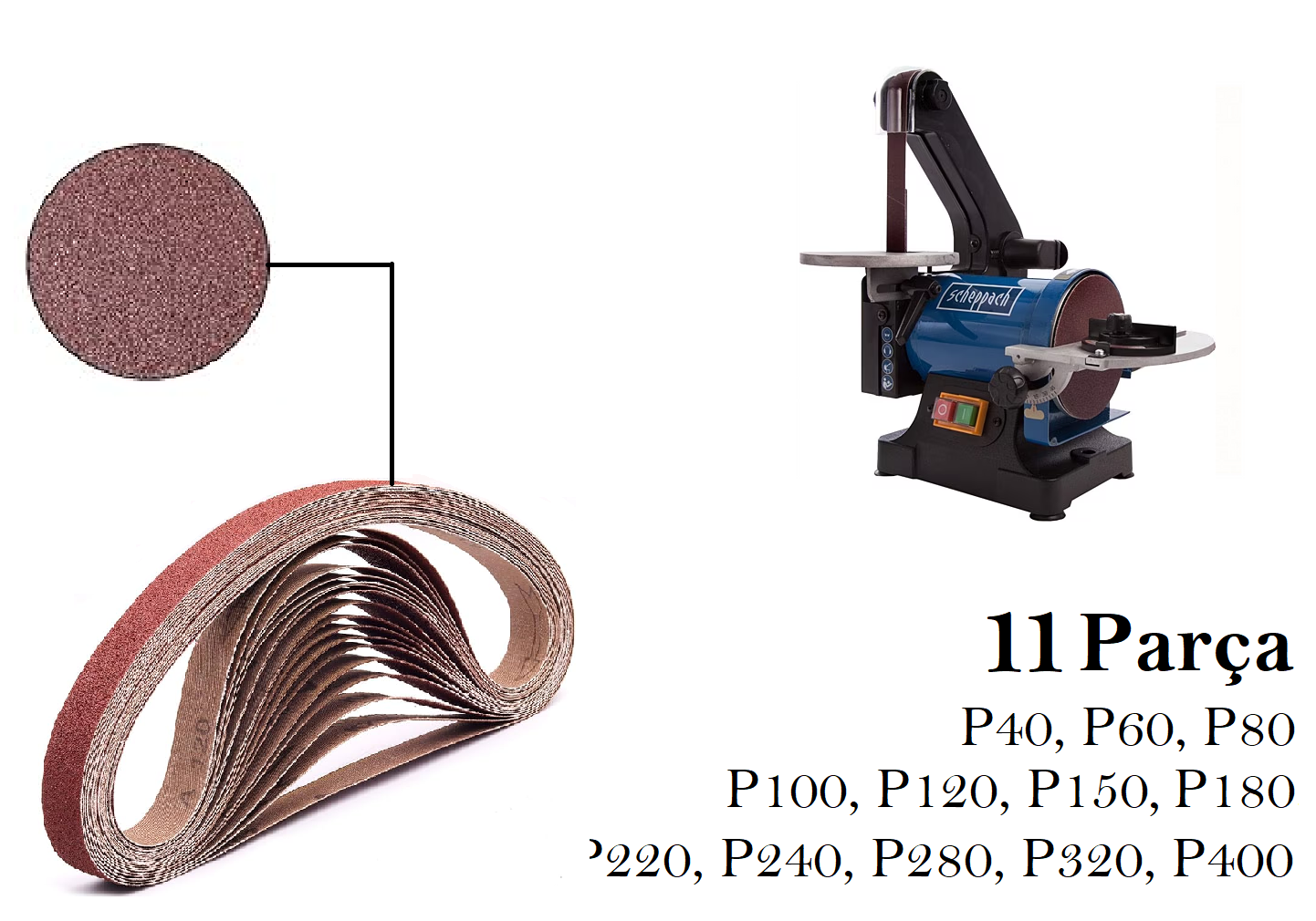 Venoa Scheppach BTS700 Uyumlu Bant Zımpara Kağıdı 11 Parça