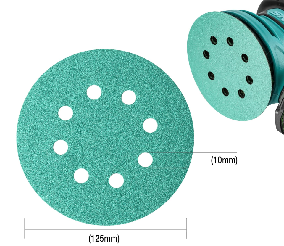 Venoa Paslanmaz Metal Ahşap Delikli Cırt Zımpara Kağıdı 125 mm 50 Parça