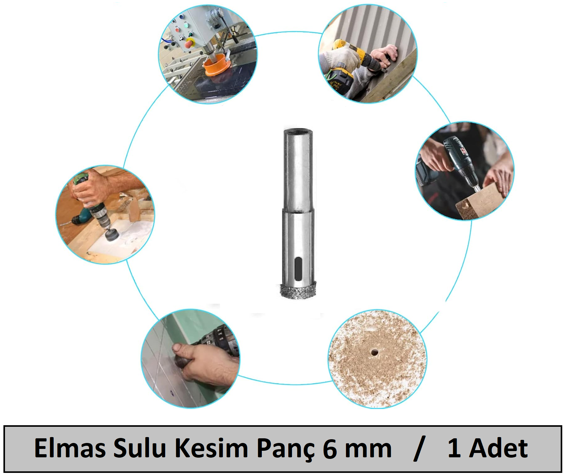 Venoa Cam Mermer Granit Fayans Delici Panç Seti Sulu Kesim 6 mm