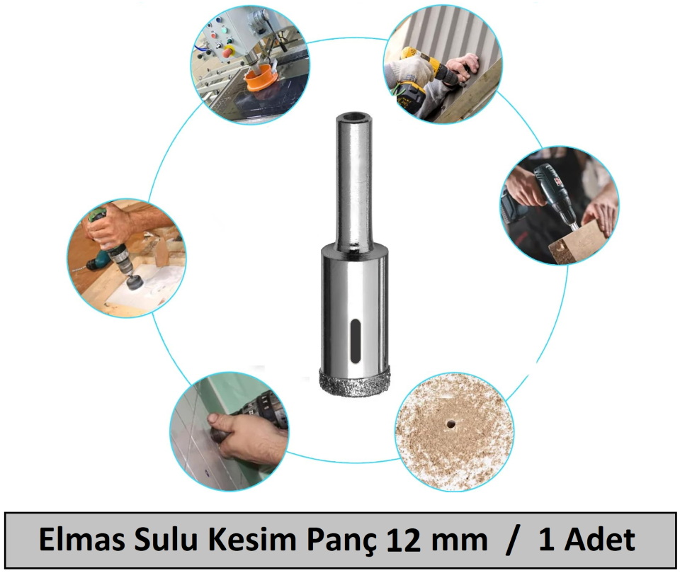 Venoa Cam Mermer Granit Fayans Delici Panç Seti Sulu Kesim 12 mm