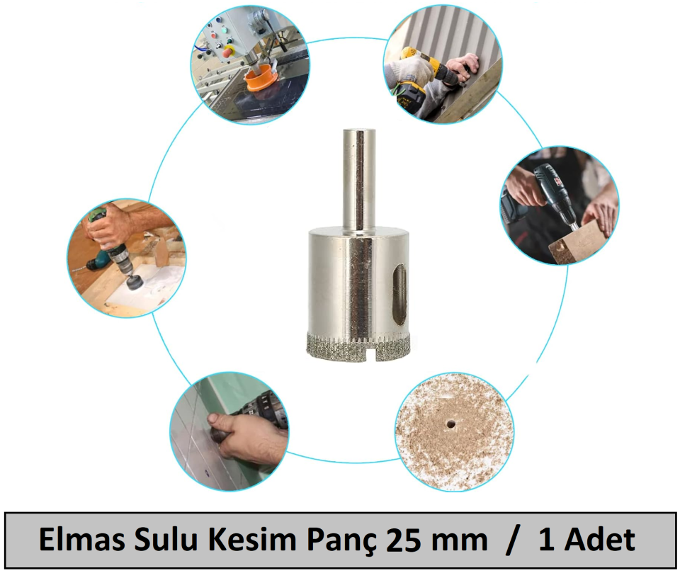 Venoa Cam Mermer Granit Fayans Delici Panç Seti Sulu Kesim 25 mm