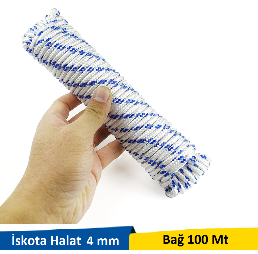 Venoa İskota Örgülü Halat 4 mm 100 Mt