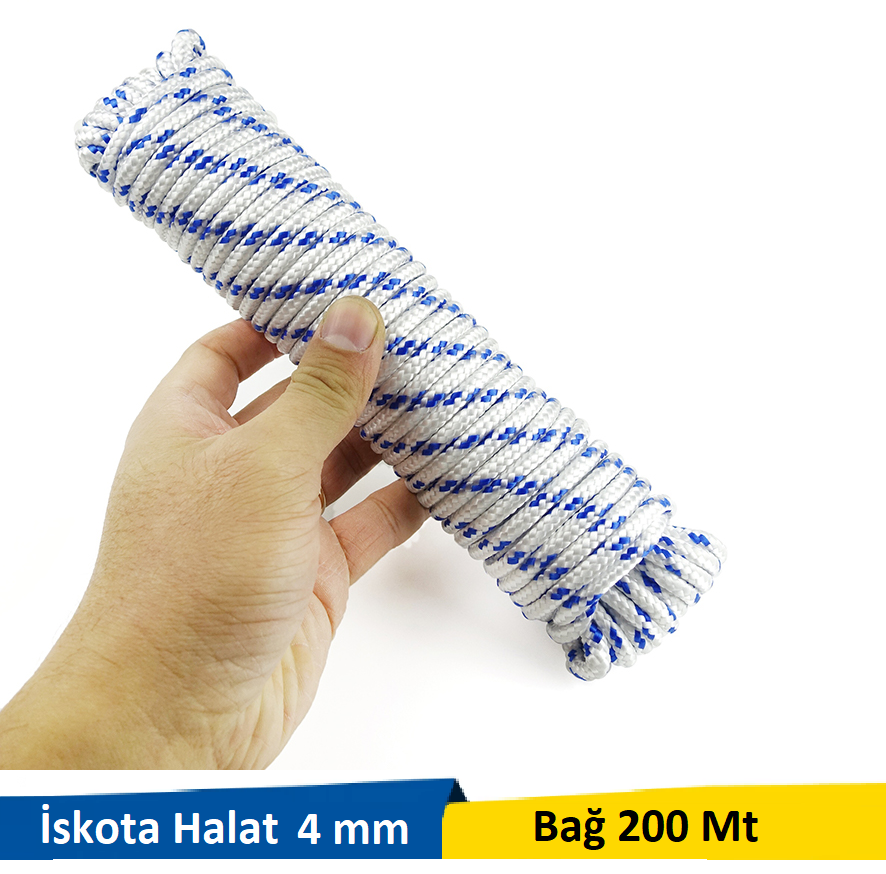Venoa İskota Örgülü Halat 4 mm 200 Mt