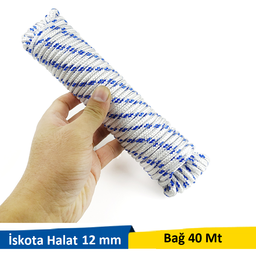 Venoa İskota Örgülü Halat 12 mm 40 Mt
